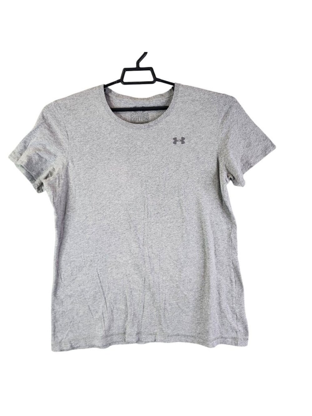 Womens Under Armour Grey Charged Cotton T Shirt Short Sleeve Semi Fitted Size XL